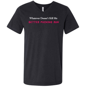 Whatever Doesn’t Kill Me Unisex Premium V-Neck Tee - Vintage Black / S