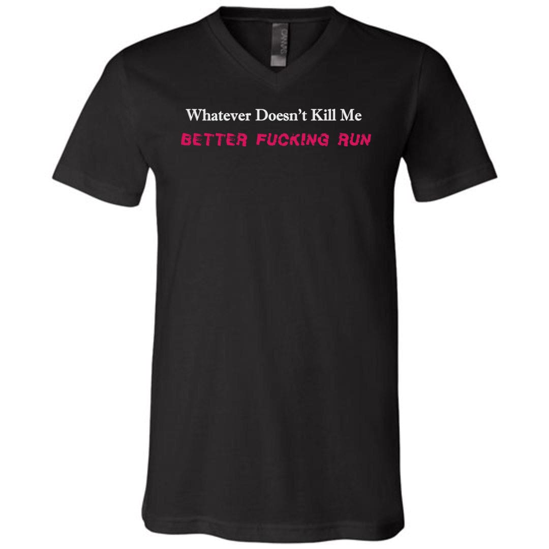 Whatever Doesn’t Kill Me Unisex Premium V-Neck Tee - Black / S
