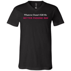 Whatever Doesn’t Kill Me Unisex Premium V-Neck Tee - Black / S