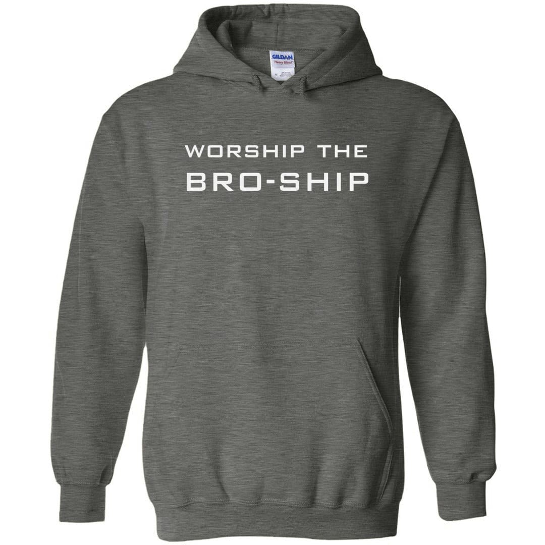 Worship The Bro-Ship TS Unisex Pullover Hoodie - Dark Heather / S