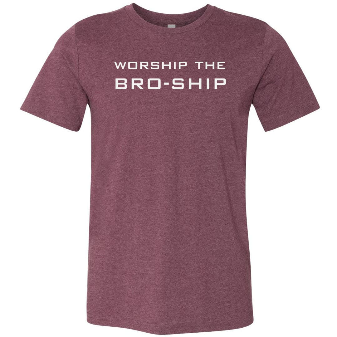 Worship The Bro-Ship Unisex Premium Tee - Heather Maroon / XS