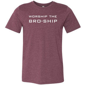 Worship The Bro-Ship Unisex Premium Tee - Heather Maroon / XS