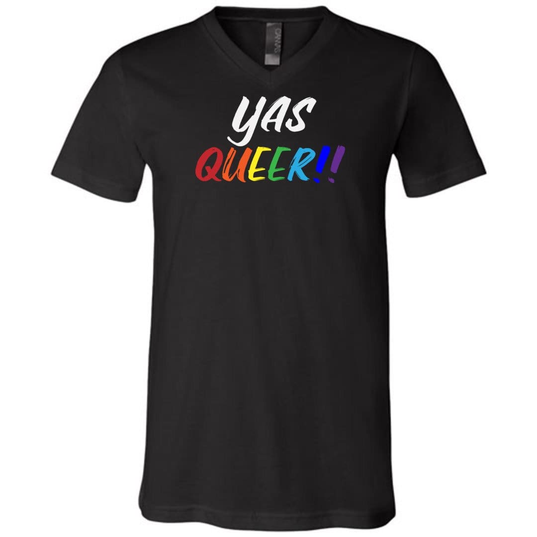 YAS QUEER! TS Unisex Premium V-Neck Tee - Black / S
