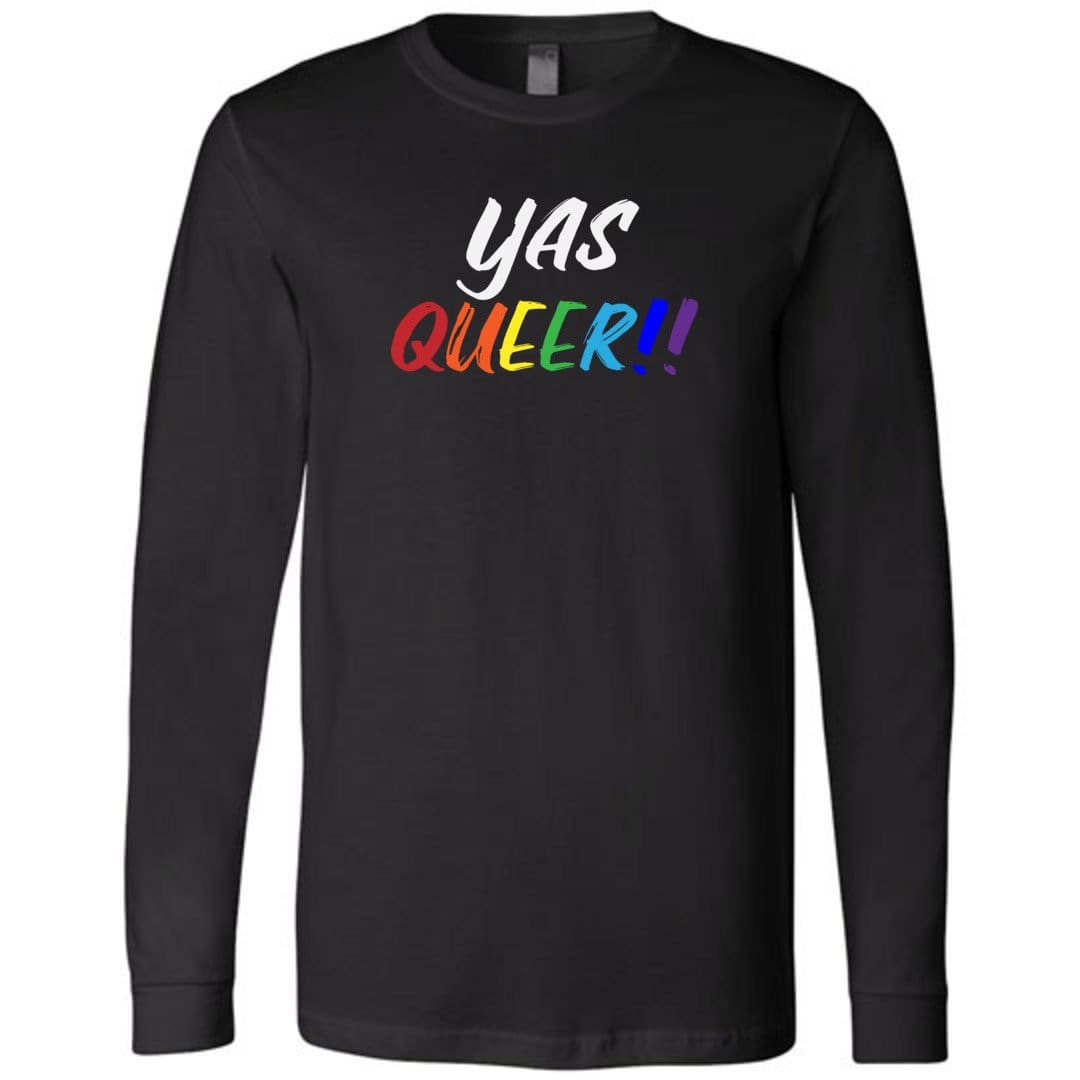 YAS QUEER! Unisex Premium Long Sleeve Tee - Black / XS